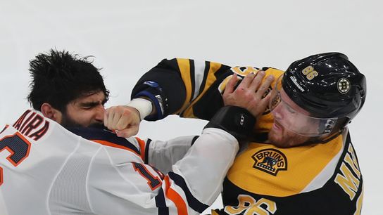 Back in lineup, Kevan Miller going to be counted on to ‘leave a few welts’ against opposition taken at Warrior Ice Arena (Bruins)