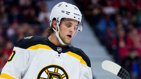 Once again, shoulder surgery derails another season of development for Anders Bjork taken at BSJ Headquarters (Bruins)