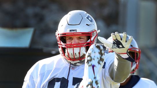 First and 10: Patriots staying loose as final countdown to AFC title game begins taken at BSJ Headquarters (Patriots)