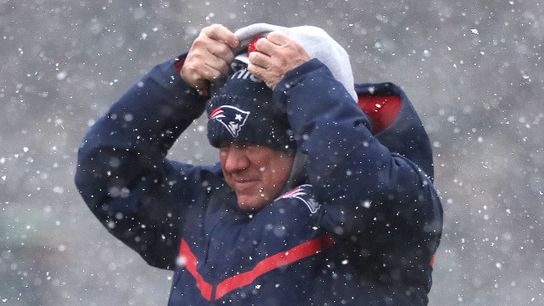 First and 10: Putting final touches on game plan for divisional playoff showdown taken at BSJ Headquarters (Patriots)