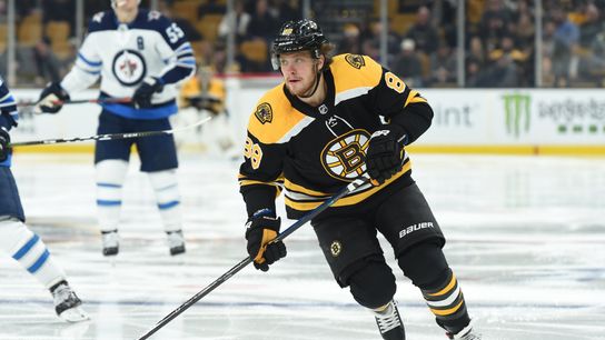 David Pastrnak readies for return - will Bruins’ winger be up to speed ahead of the playoffs? taken at BSJ Headquarters (Bruins)