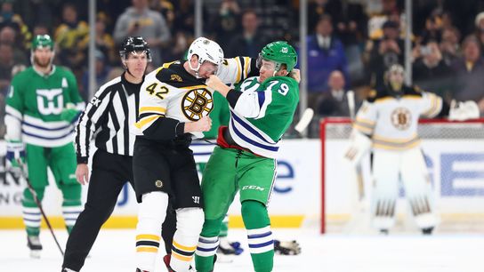 Dropping the gloves is making David Backes’ presence felt on the ice, but at what cost? taken at TD Garden (Bruins)