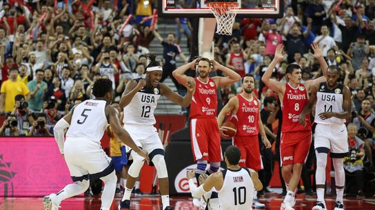 Jayson Tatum sprains left ankle in USA's win over Turkey taken at BSJ Headquarters (Celtics)