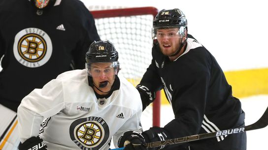 Gifted another shot at cracking the lineup, Anders Bjork preparing to ‘pull some more weight’ for Bruins this postseason taken at Warrior Ice Arena (Bruins)