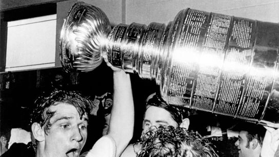 NHL Notebook: Inside Bruins locker room, snapshots of previous Cup triumphs offer reminder of what’s within Boston’s grasp taken at Enterprise Center (2019 Stanley Cup Playoffs)