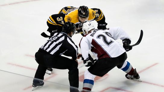 Bergeron Line vs. MacKinnon line: Who has the edge in Wednesday's bout? taken at BSJ Headquarters (Bruins)