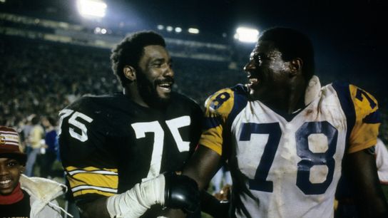 Family affair: Ex-Rams legend Jackie Slater backing son Matthew in Super Bowl LIII taken at BSJ Headquarters (Super Bowl LIII)