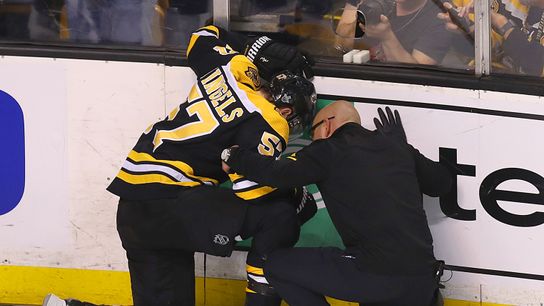 Kadri on Wingels hit: 'I certainly wasn’t trying to hit him when he was down like that' taken at TD Garden (2018 Stanley Cup Playoffs)