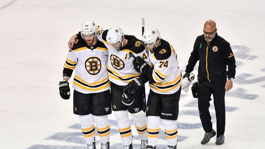 David Backes on high hit from Matt Benning: ‘That’s a hit that we’re trying to get out of the game’ taken at Warrior Ice Arena (Bruins)