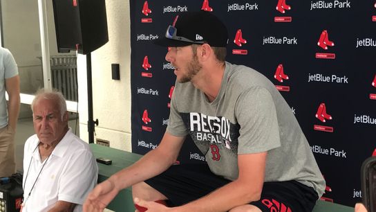 Chris Sale hoping to lighten his early work to preserve himself for later in season taken at jetBlue Park (Red Sox)