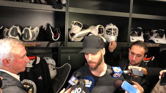 Video: David Krejci on Blue Jackets' shorthanded chances in Game 4 - 'That shouldn't happen' taken at Warrior Ice Arena (2019 Stanley Cup Playoffs)