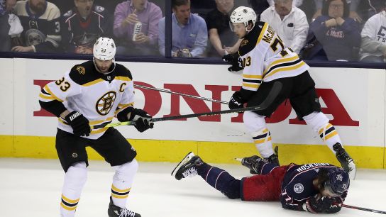 Charlie McAvoy suspended for Game 1: How will Bruins adjust for start of Eastern Conference Final? taken at BSJ Headquarters (2019 Stanley Cup Playoffs)