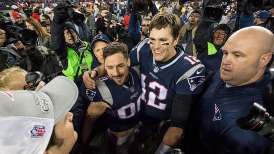 Patriots' AFC title game offensive and defensive stats from PFF taken at BSJ Headquarters (2017 AFC Championship)