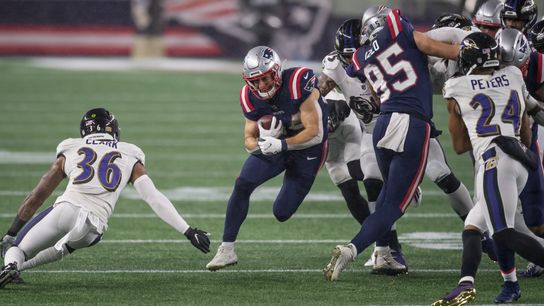 Four plays to a W: Burkhead, Izzo, White and Meyers all come through (Marcus Peters does not) taken at BSJ Headquarters (Patriots)