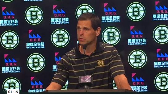 Video: Don Sweeney discusses David Pastrnak signing taken at Warrior Ice Arena (Bruins)
