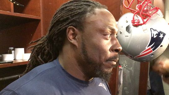 Newest Patriots defensive lineman Ricky Jean Francois runs on Dunkin' taken at BSJ Headquarters (Patriots)