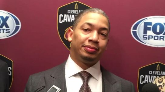 Video -- Tryronn Lue on Celtics: 'Their bench really hurt us' taken at BSJ Headquarters (Celtics)