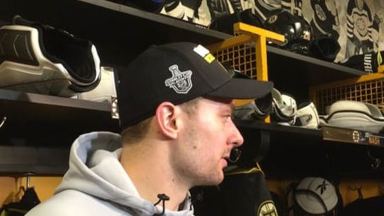 Video: Sean Kuraly on Bruins not letting Maple Leafs get under their skin taken at TD Garden (2018 Stanley Cup Playoffs)