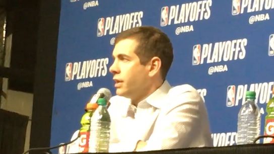 Video: Brad Stevens postgame after Game 1 win over Bucks taken at TD Garden (2018 NBA Playoffs)