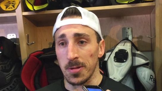 Video: Brad Marchand — 'I think we need to win a few more puck battles' taken at Air Canada Centre (2018 Stanley Cup Playoffs)