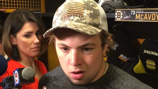 Video: Charlie McAvoy - 'Shame on us not coming out better' taken at TD Garden (2018 Stanley Cup Playoffs)