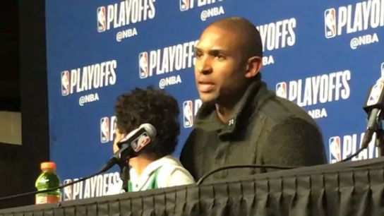 Video: Al Horford - 'Our team defense has to be there for us to have a chance' taken at TD Garden (2018 NBA Playoffs)
