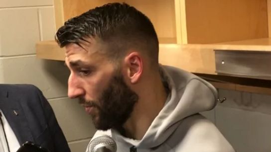 Video: Patrice Bergeron on final chance - 'I was trying to make a move, until I got hooked on it' taken at Amalie Arena (2018 Stanley Cup Playoffs)