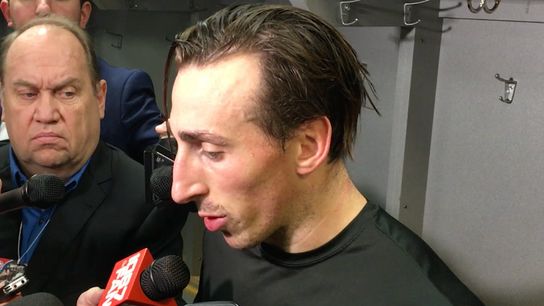 Video: Brad Marchand - 'It's (expletive) one game, it's nothing. We'll let it go and worry about tomorrow' taken at Capital One Arena (Bruins)