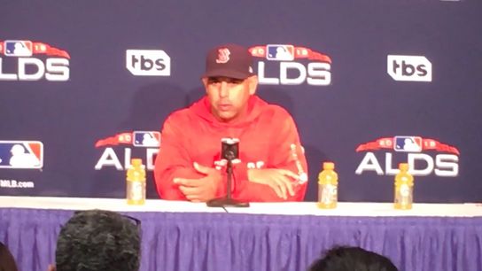 Video: Alex Cora on Price - 'He's part of what we're trying to accomplish and we count on him' taken at Fenway Park (2018 AL Division Series)