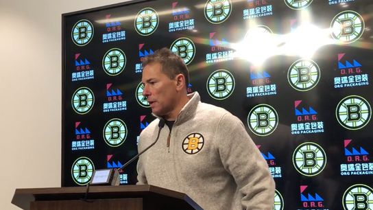 Video: Bruce Cassidy talks Oilers matchup, sitting Ryan Donato taken at Warrior Ice Arena (Bruins)