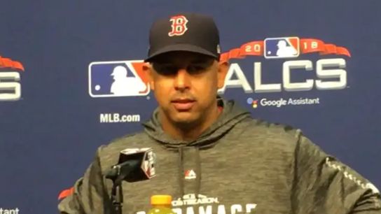 Video: Alex Cora - 'We do feel that we have the best outfield in the big leagues' taken at Minute Maid Park (2018 ALCS)