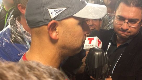 Video: Alex Cora - 'Lately, it doesn't matter about the matchups - it's all about Raffy Devers' taken at Minute Maid Park (2018 ALCS)
