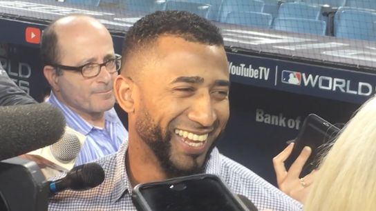 Video: Eduardo Nunez - 'We didn't have any more players so I didn't have a choice' taken at Dodger Stadium (2018 World Series)