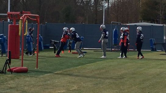 Video: Patriots stay outside to practice in chilly conditions Thursday taken at Gillette Stadium (Patriots)