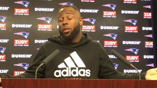 Video: James White on facing the Jets - 'It's always tough when we play these guys' taken at Gillette Stadium (Patriots)
