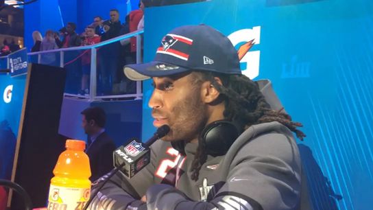 Video: Stephon Gilmore breaks down ex-teammates Brandin Cooks, Robert Woods taken at Georgia World Congress Center (Super Bowl LIII)
