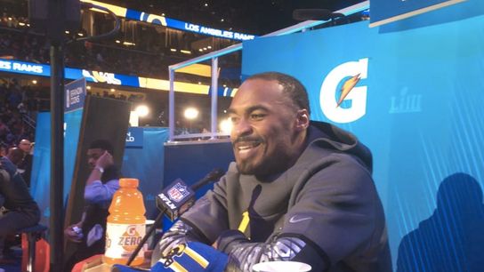 Video: Robert Woods talks about Stephon Gilmore taken at State Farm Arena (Super Bowl LIII)