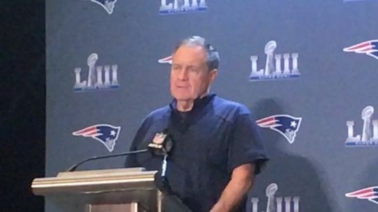 Video: Bill Belichick - 'If we move the ball and score points, we'll feel good about our offensive approach' taken at Georgia World Congress Center (Super Bowl LIII)
