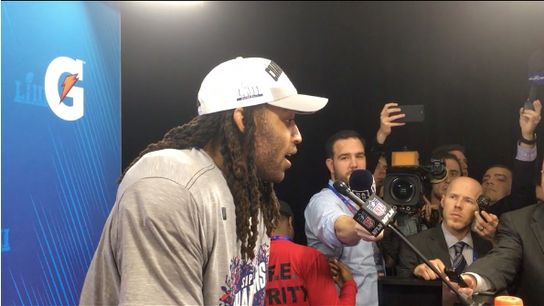 Video: Stephen Gilmore on his crucial interception: 'I knew he was going to chuck it up and I made a play' taken at Mercedes Benz Stadium (Patriots)