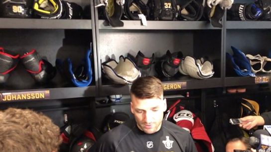 Video: Patrice Bergeron previews Bruins/Leafs series taken at Warrior Ice Arena (2019 Stanley Cup Playoffs)