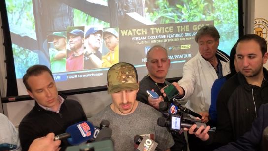 Video: Brad Marchand previews Game 5 - ‘We’re in a good place’ taken at Warrior Ice Arena (2019 Stanley Cup Playoffs)
