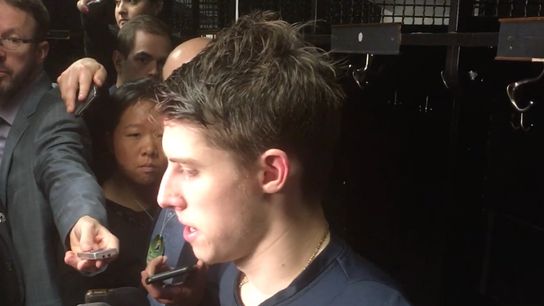 Video: Mitch Marner - 'When your season ends early, it sucks' taken at TD Garden (2019 Stanley Cup Playoffs)