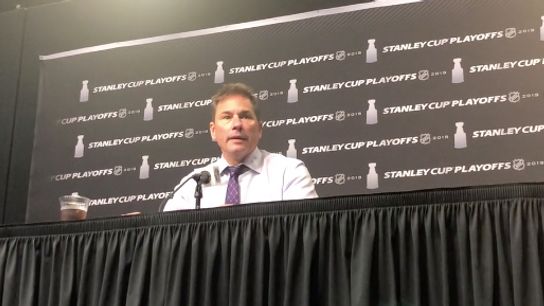 Video: Bruce Cassidy on top line’s 5v5 struggles - ‘I think they’ve generated stuff, it just hasn’t gone in’ taken at TD Garden (2019 Stanley Cup Playoffs)