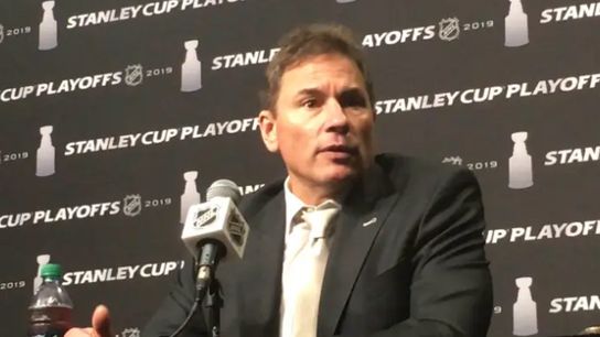 Video: Bruce Cassidy - 'The young guys were able to rise up to the moment' taken at TD Garden (2019 Stanley Cup Playoffs)