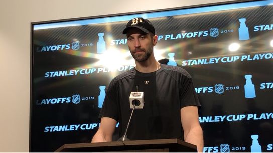 Video: Zdeno Chara on reaching Eastern Conference Final: ‘Nothing has been accomplished’ taken at Warrior Ice Arena (2019 Stanley Cup Playoffs)