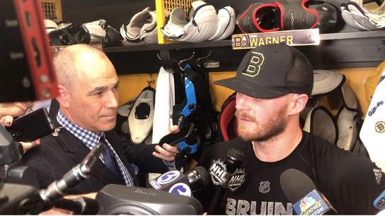 Video: Chris Wagner on Hurricanes - ‘They kind of shoot from everywhere’ taken at TD Garden (2019 Stanley Cup Playoffs)