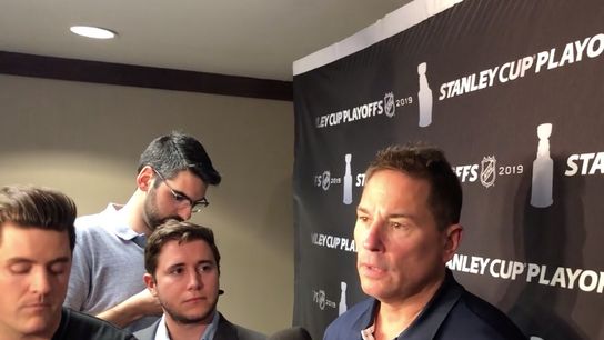 Bruce Cassidy previews Game 3: ‘We’re going to take hits to make plays’ taken at Raleigh, North Carolina (2019 Stanley Cup Playoffs)