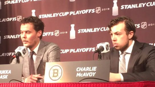 Video: Tuukka Rask - 'I want to play calm, make myself look big ... and make it look easy' taken at PNC Arena (2019 Stanley Cup Playoffs)