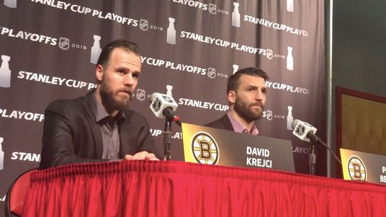Video: David Krejci & Patrice Bergeron - ‘We haven’t seen the best from Carolina yet’ taken at PNC Arena (2019 Stanley Cup Playoffs)