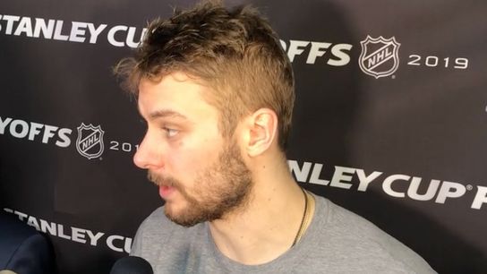 Video: Sean Kuraly - '(Wagner's) been huge ... been one of our best players' taken at PNC Arena (2019 Stanley Cup Playoffs)